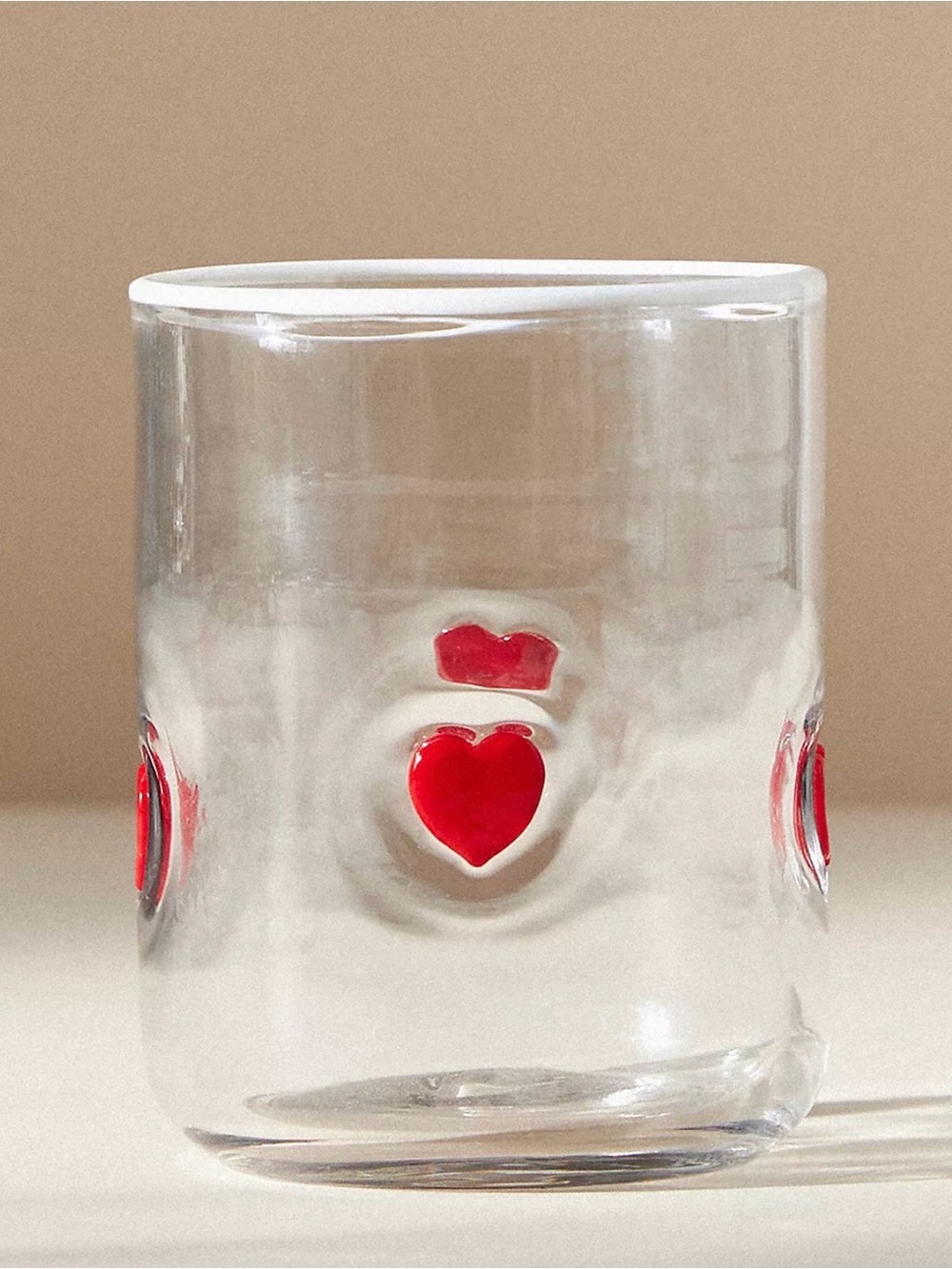 NEW Anthropologie Icon Juice Glass, Red Heart